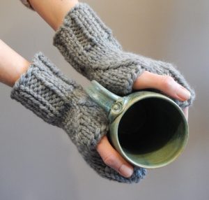 LoveEweNatural fingerless gloves on Etsy